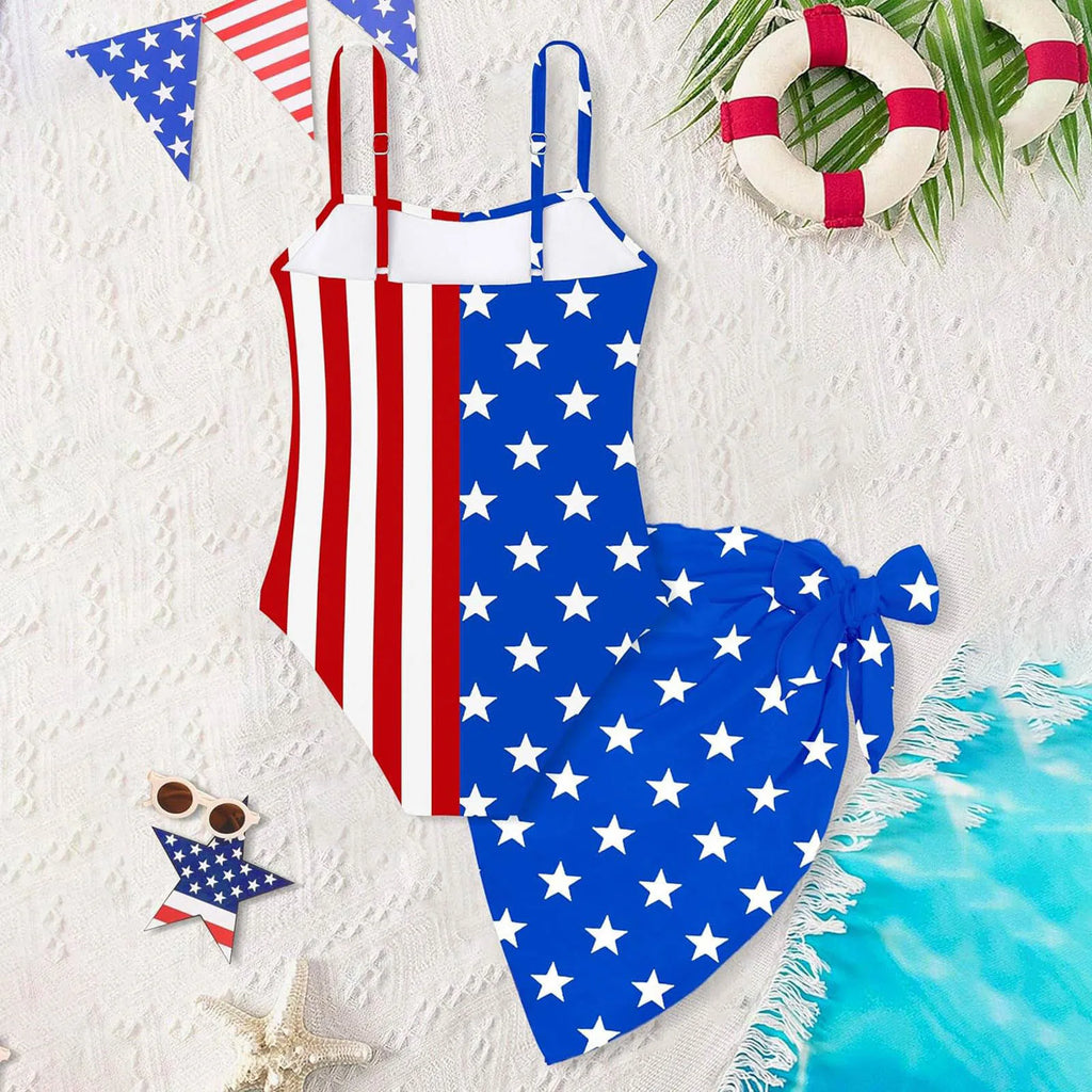 Girls One-Piece Swimsuit With Solid Cover Up Skirt Summer Cut Out Bathing Suit Girls Swimwear Swimsuits For Girl 8 10 12 14 16 Y