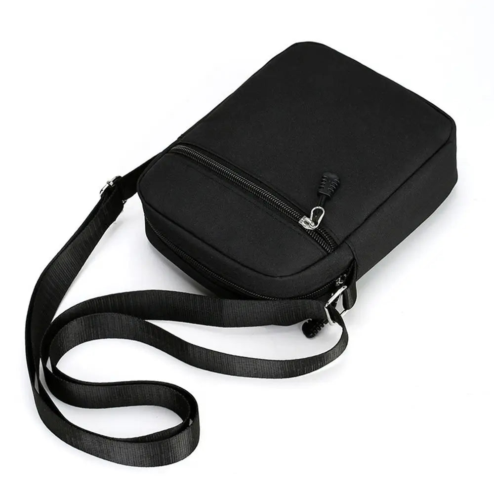 Simple Oxford Cloth Shoulder Bag Cartoon Adjustable Mobile Phone Bag Multiple Compartments Crossbody Bag for Men