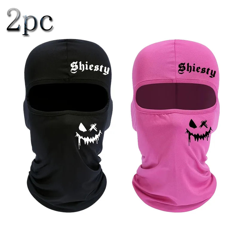 1pc/2/pc/3pcs Windproof and Sun Protection Joyful Print Cycling Mask Baraklava Hat Letter - Men's and Women's Outdoor