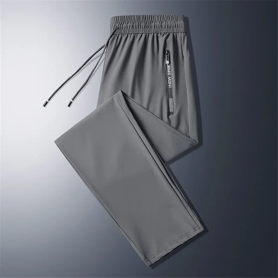 2024 Summer Cool Pants Men 8XL Plus Szie Sweatpants Fashion Casual Stretch Pants Male Big Size 7XL Summer Trousers Black Grey