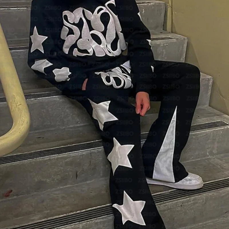 2024 Fashion Star Letter Printed Long sleeved Hooded Sweatshirt Y2K Hoodie Women Clothing Coat Top Jacket Pullover Sweatpant