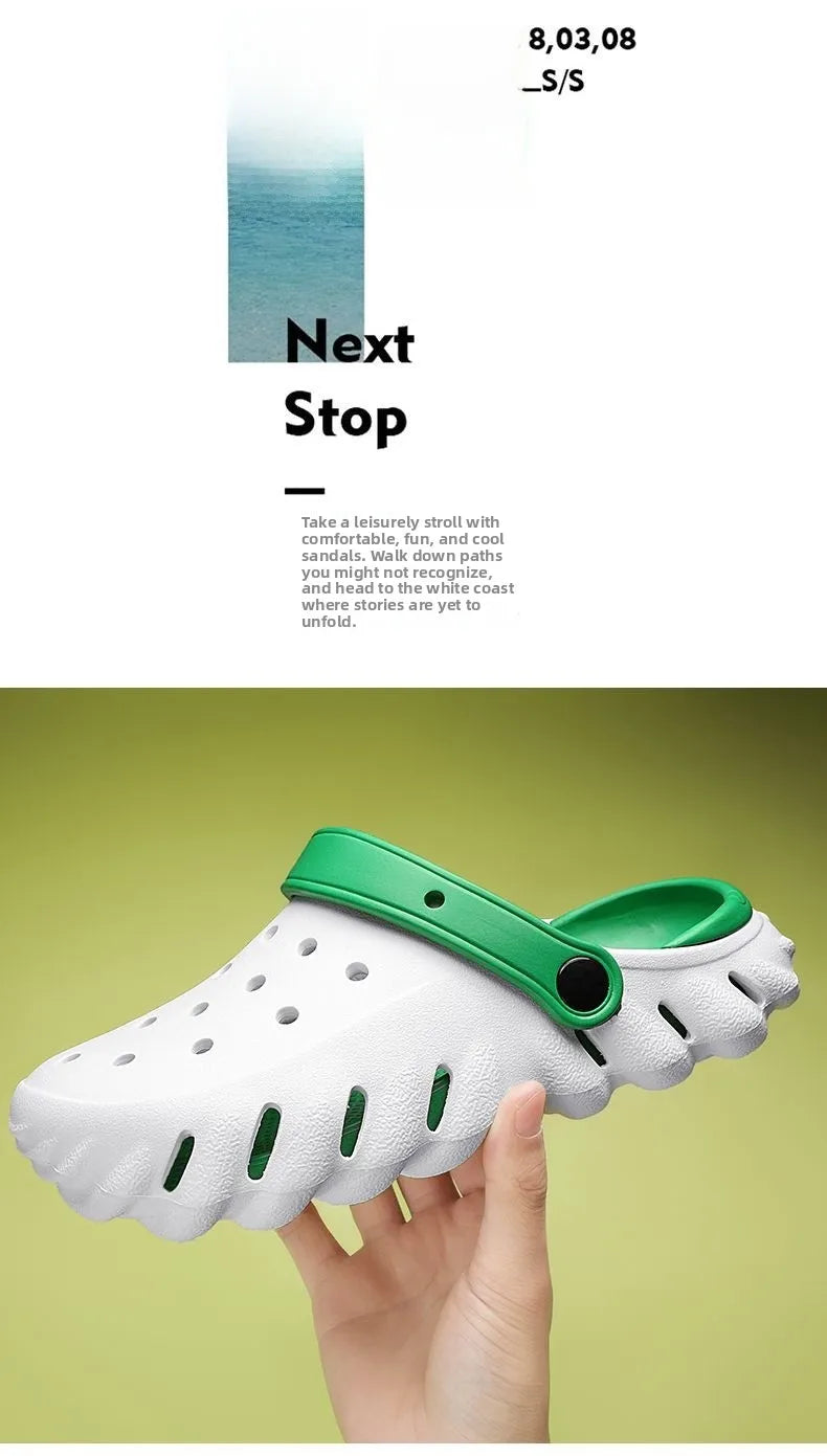 Summer 2026 Large Size Cross-Border Hole Hole Garden Shoes Outdoor Indoor Roman Style Men's Sandals Comfortable Wearing Feeling