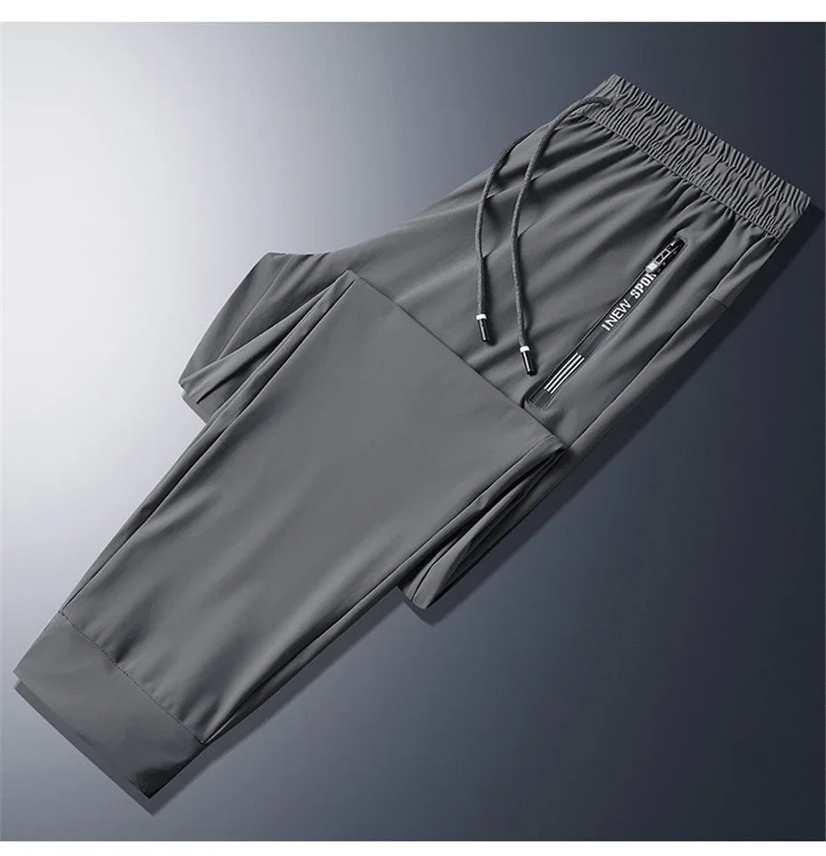2024 Summer Cool Pants Men 8XL Plus Szie Sweatpants Fashion Casual Stretch Pants Male Big Size 7XL Summer Trousers Black Grey