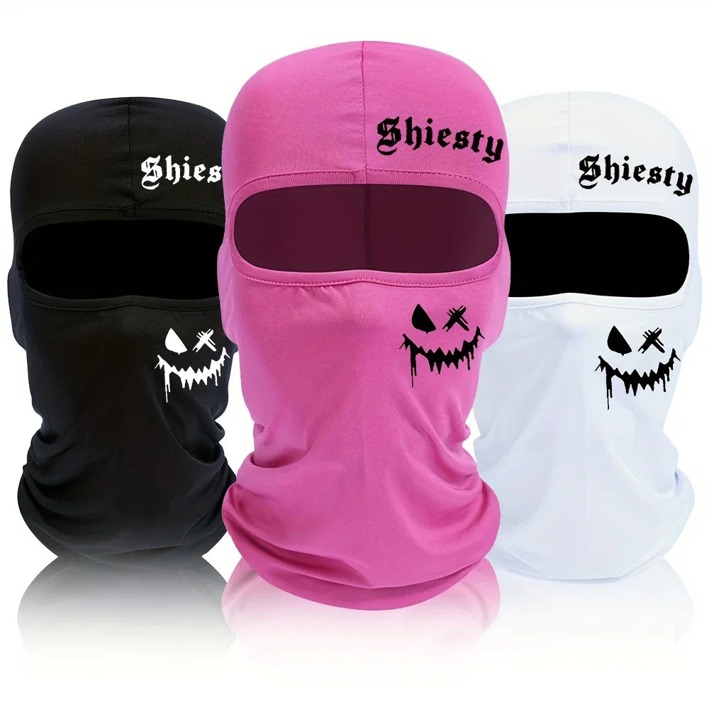 1pc/2/pc/3pcs Windproof and Sun Protection Joyful Print Cycling Mask Baraklava Hat Letter - Men's and Women's Outdoor