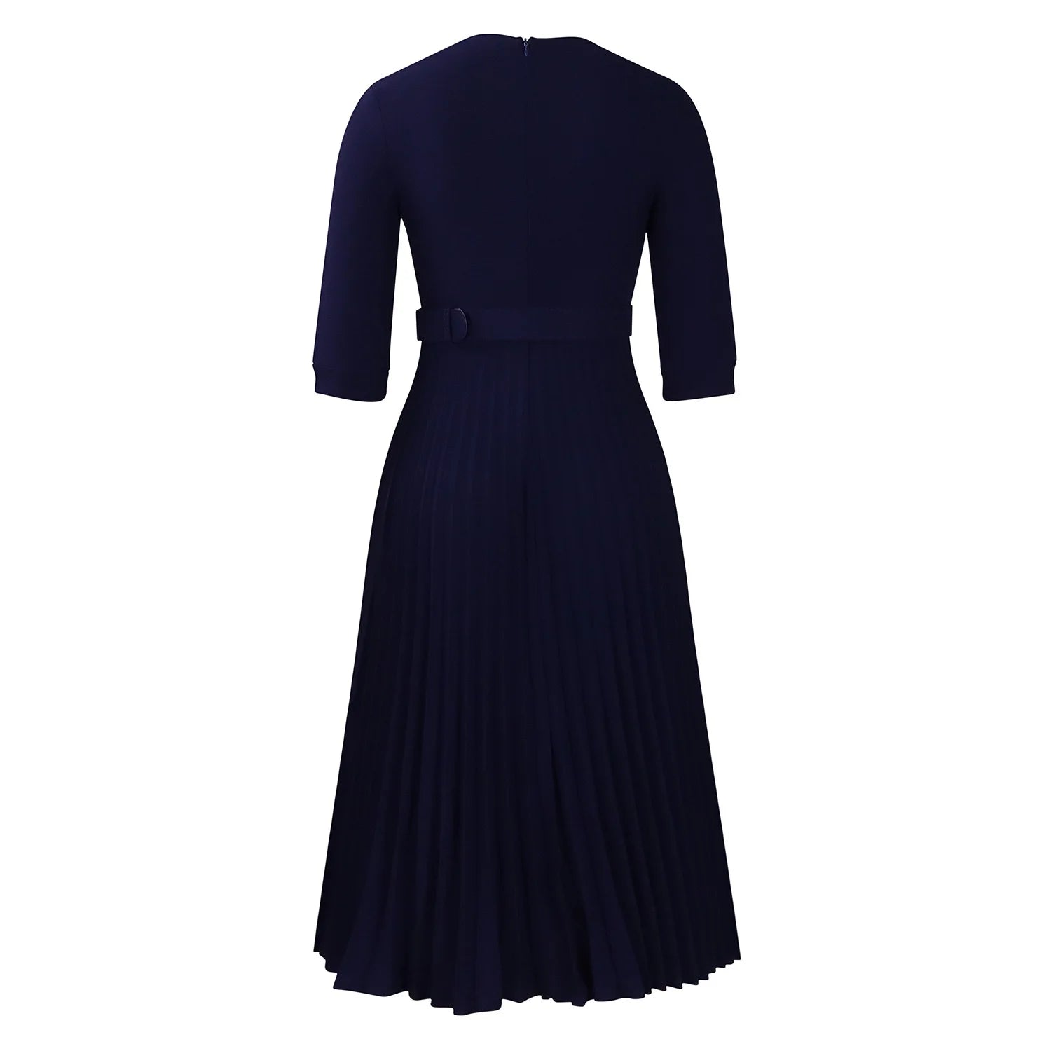 Elegant Office Ladies Dresses 2024 Autumn Fall Notched Collar Half Sleeve Belt Waisted Mid Calf Female Birthday Party Dress Midi