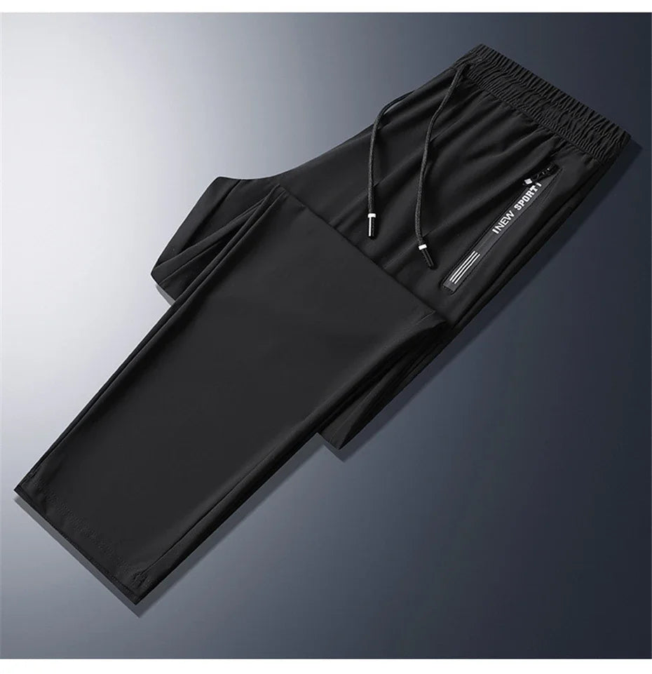 2024 Summer Cool Pants Men 8XL Plus Szie Sweatpants Fashion Casual Stretch Pants Male Big Size 7XL Summer Trousers Black Grey