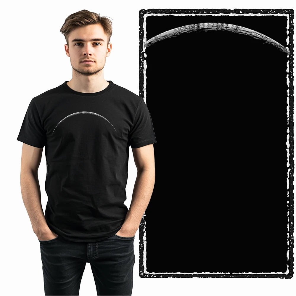 Coolmind SA 100% Cotton astronaut Graphic T shirt fo men Cool Moon print Big Size men tshirt BLACK men's novelty tee shirt