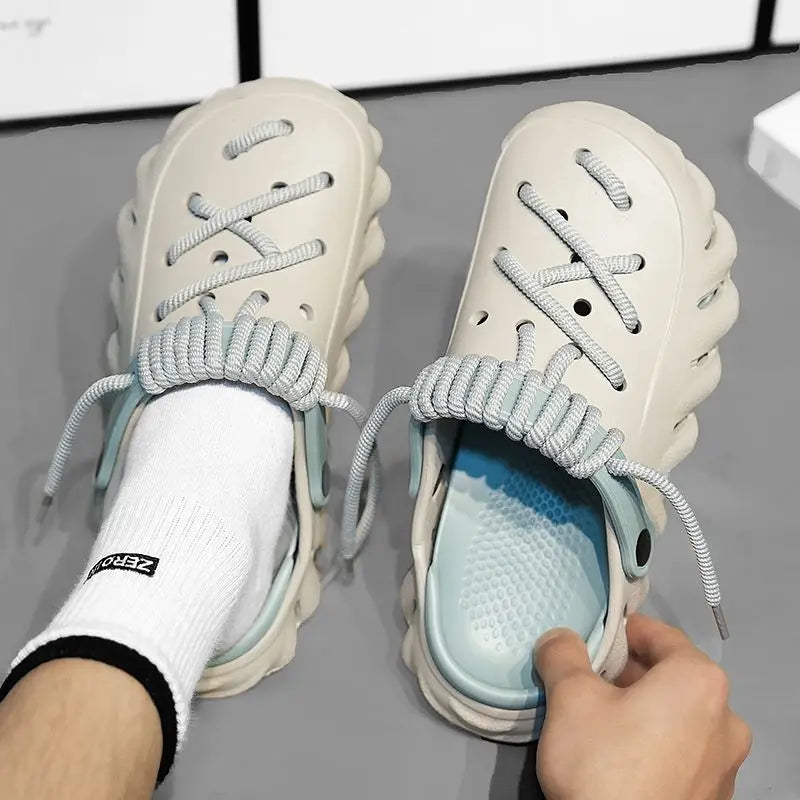 Summer 2026 Large Size Cross-Border Hole Hole Garden Shoes Outdoor Indoor Roman Style Men's Sandals Comfortable Wearing Feeling