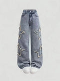 Girls' jeans in spring and autumn, casual fashion, girls' pants, stylish and versatile, children's pants