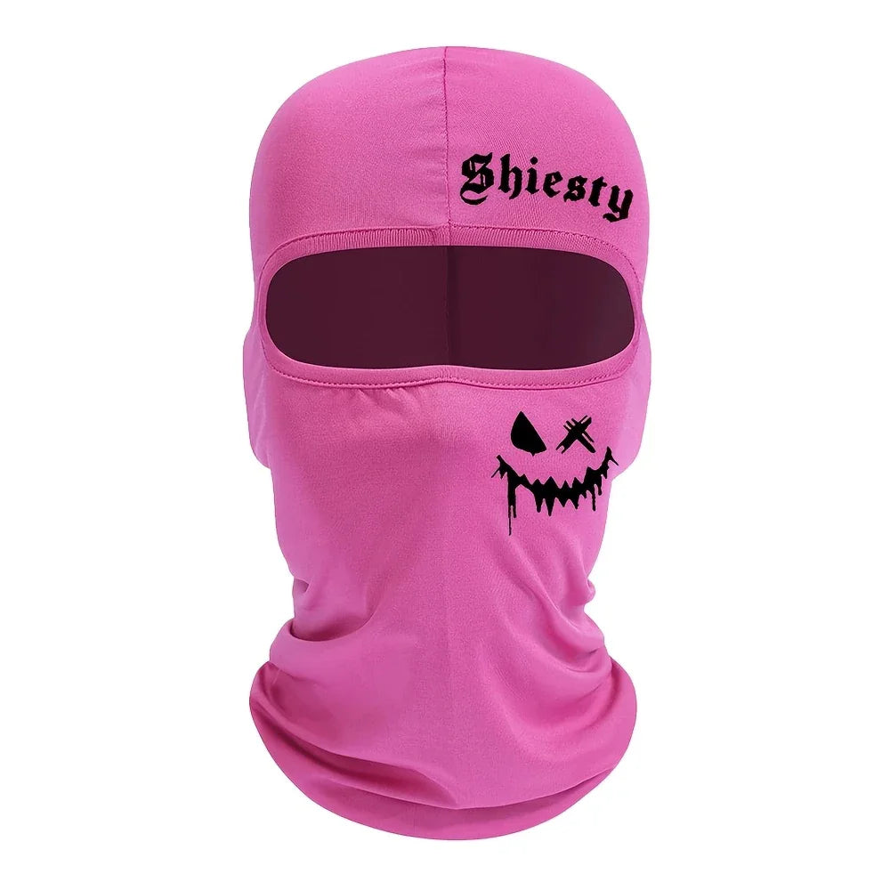 1pc/2/pc/3pcs Windproof and Sun Protection Joyful Print Cycling Mask Baraklava Hat Letter - Men's and Women's Outdoor