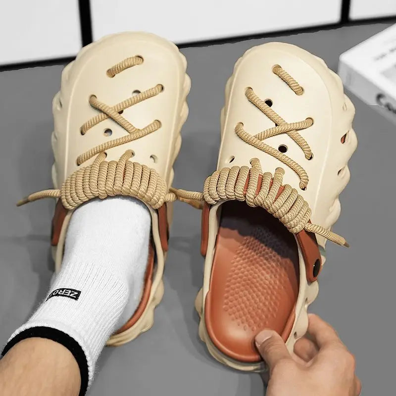 Summer 2026 Large Size Cross-Border Hole Hole Garden Shoes Outdoor Indoor Roman Style Men's Sandals Comfortable Wearing Feeling