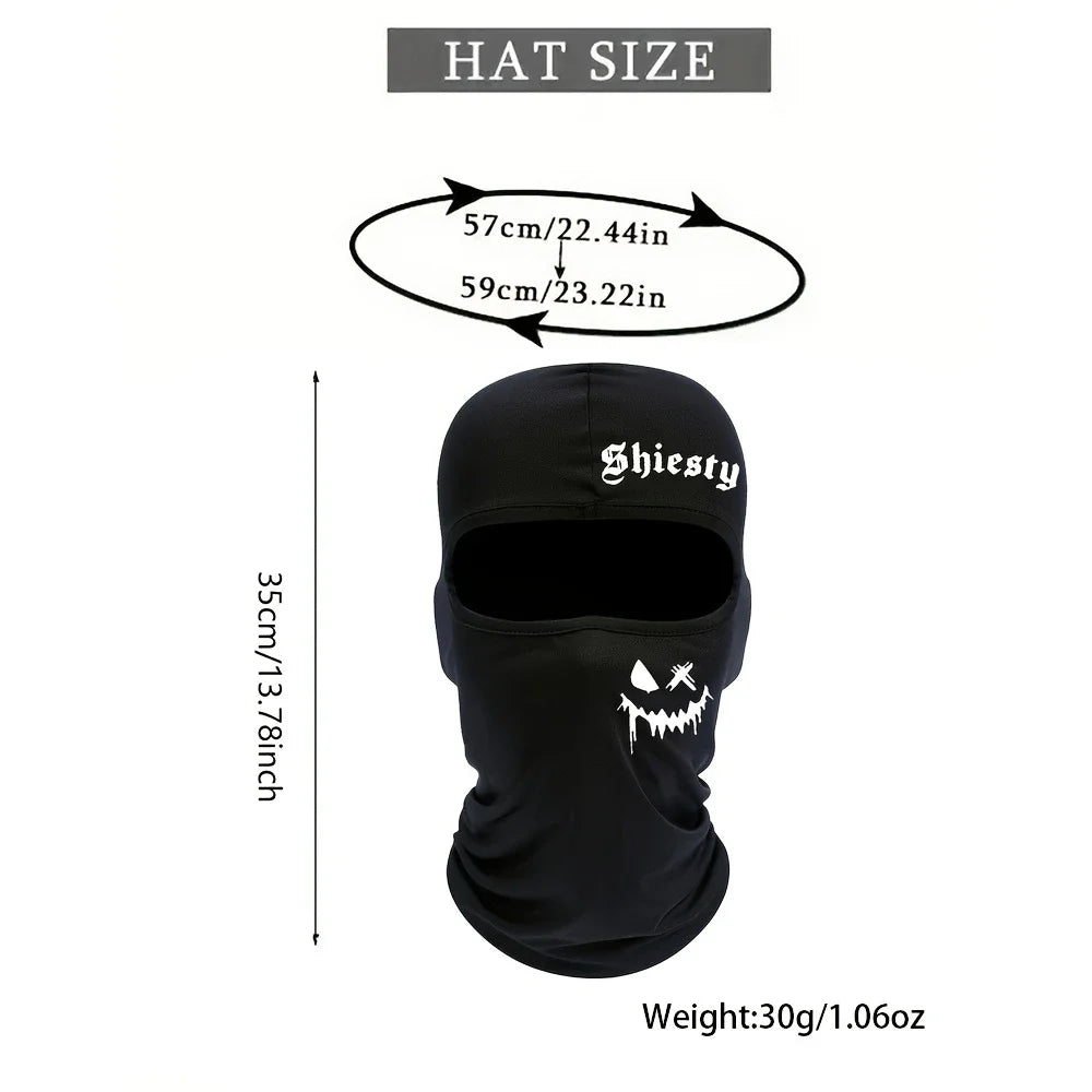 1pc/2/pc/3pcs Windproof and Sun Protection Joyful Print Cycling Mask Baraklava Hat Letter - Men's and Women's Outdoor