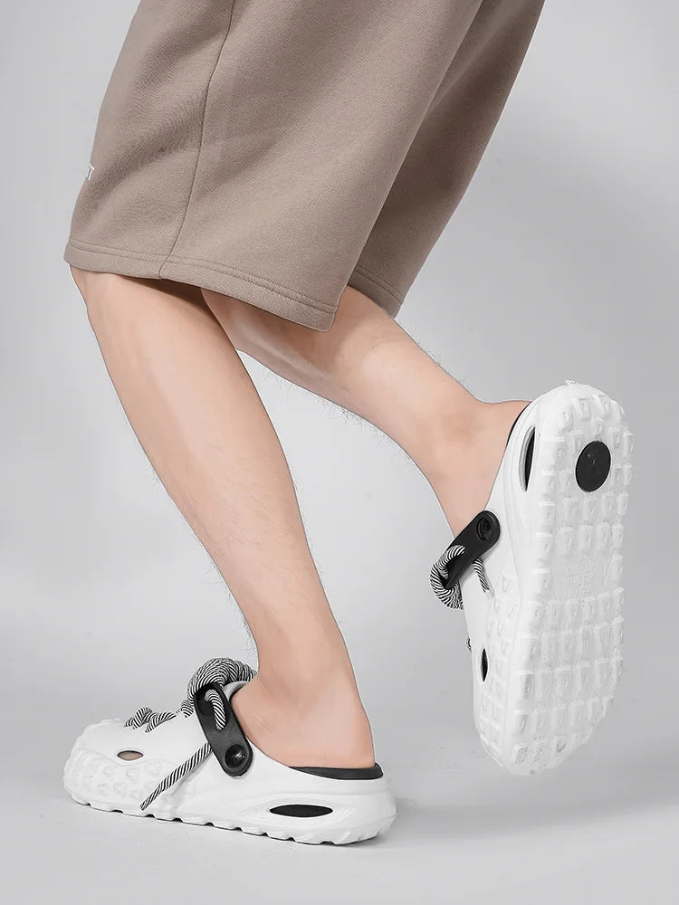 Couples Matching Breathable Outdoor Sandals Men Women Size Large Summer Slip-On Clog Shoes Anti-Slip Beach Flip Flops