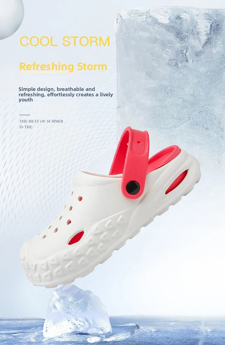 Flowllorss Men's Summer Outdoor Driving Sports Sandals Thick Bottom Anti-Slip Slip-On Beach Shoes Comfortable Wear Hole Shoes