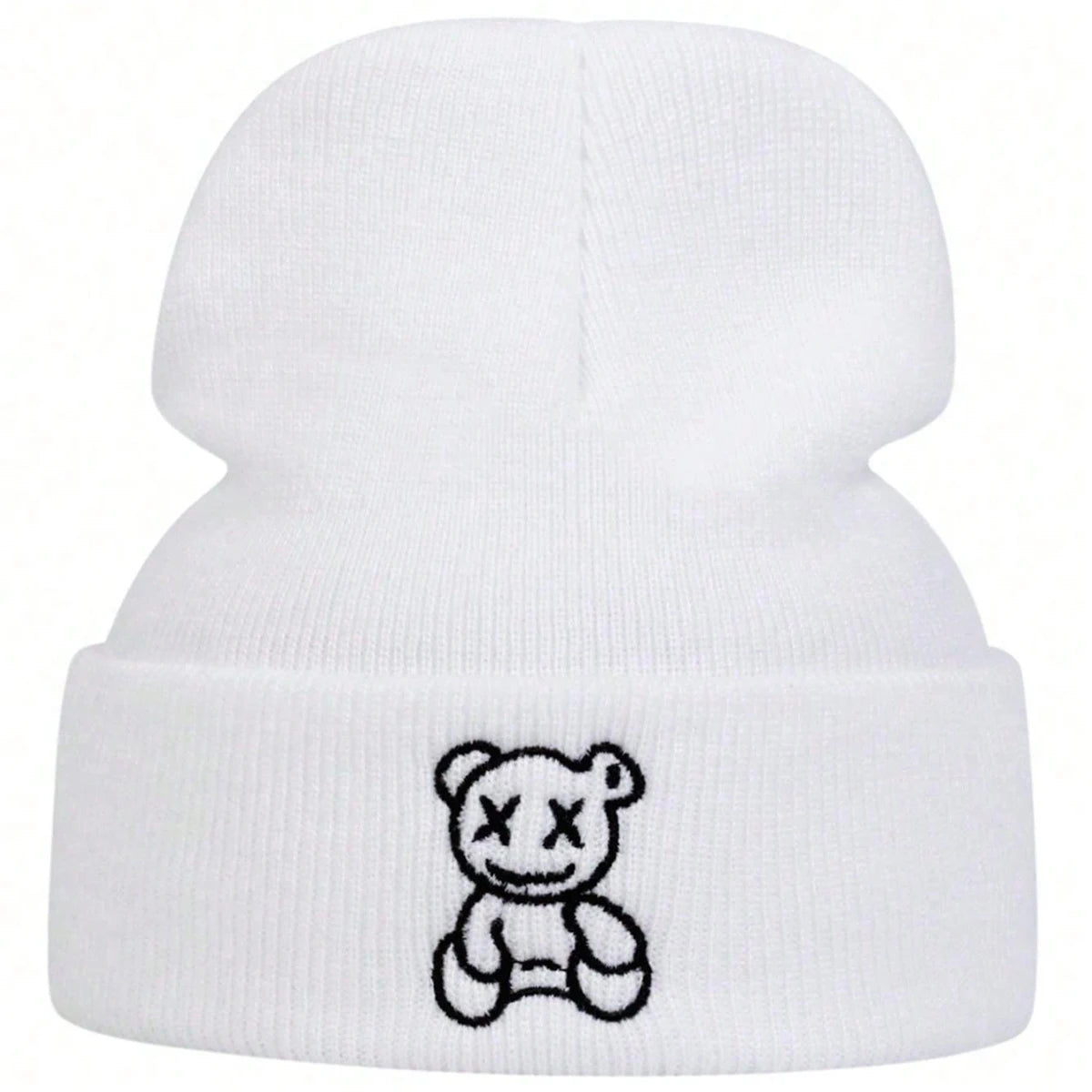Unisex Little Bear Embroidery Beanies Autumn Winter Warm Knitted Hats Hip Hop Cap Beanie Hat Caps For Women Men