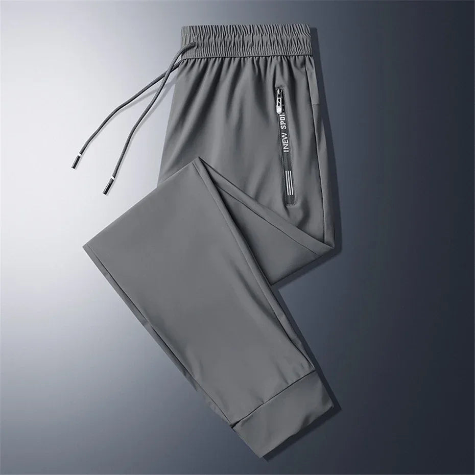 2024 Summer Cool Pants Men 8XL Plus Szie Sweatpants Fashion Casual Stretch Pants Male Big Size 7XL Summer Trousers Black Grey