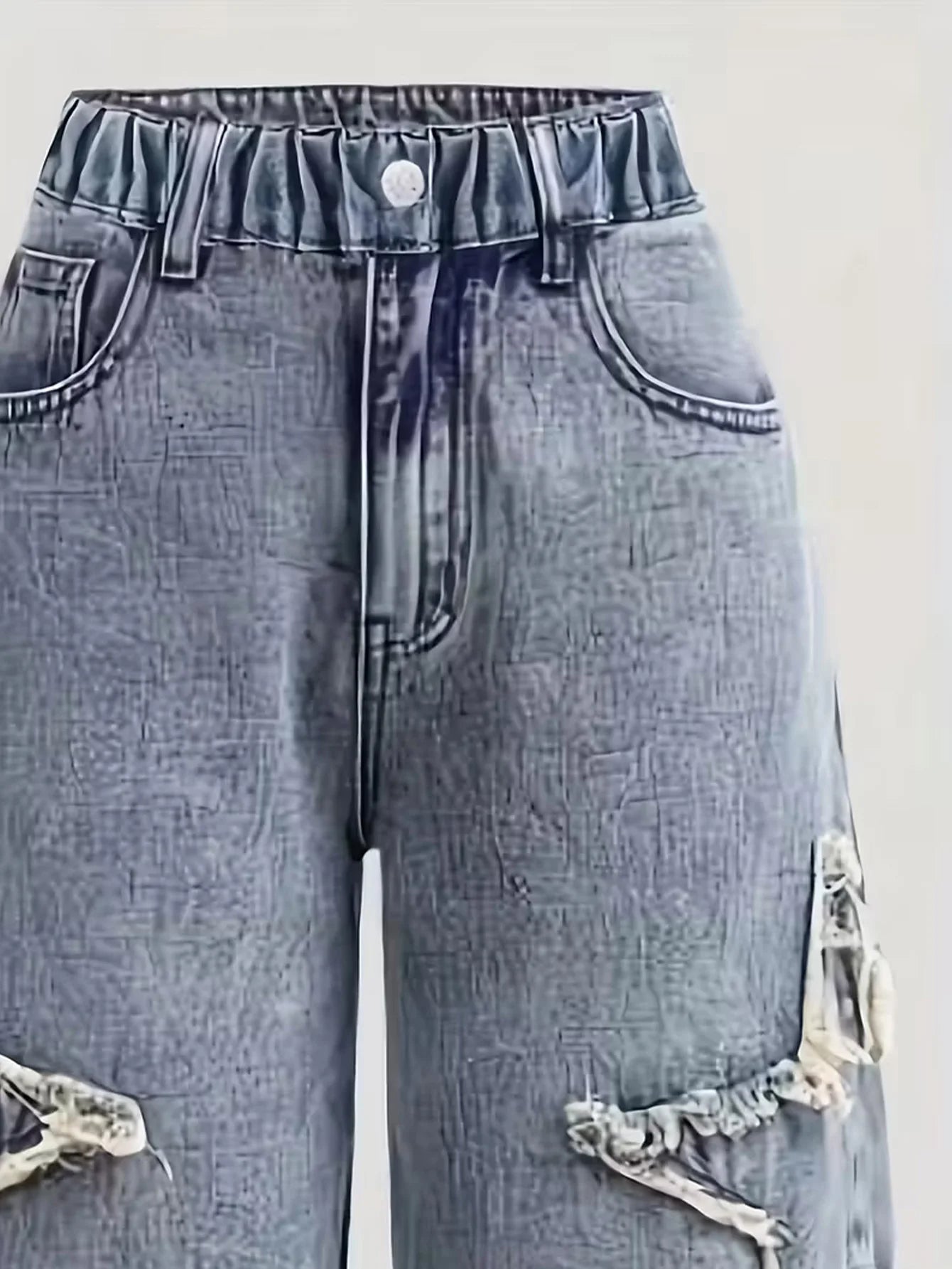 Girls' jeans in spring and autumn, casual fashion, girls' pants, stylish and versatile, children's pants