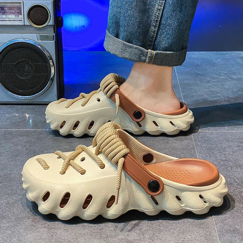 XIHAHA Slippers Men Summer Casual Shoes Outdoor Platform Sandals Comfortable Soft Sole Beach Designer Sea Slippers Womens