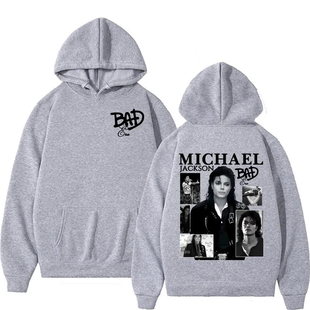 King of Pop Michael Jackson Bad Era Album Hooded Men Women Harajuku Hip Hop Streetwear Sweatshirt Fleece Casual Oversized Hoodie