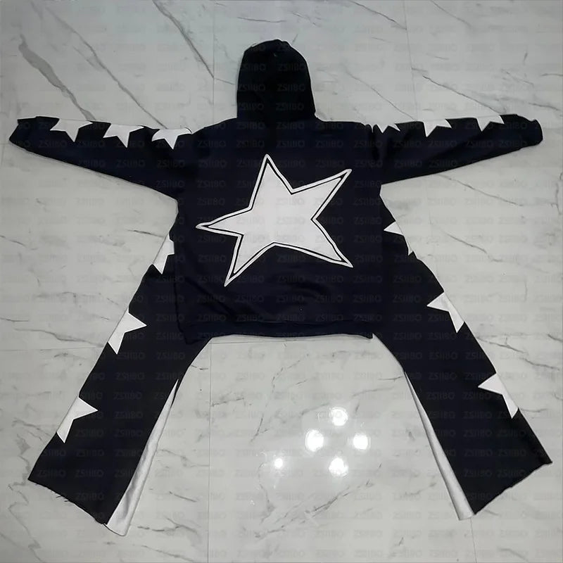 2024 Fashion Star Letter Printed Long sleeved Hooded Sweatshirt Y2K Hoodie Women Clothing Coat Top Jacket Pullover Sweatpant