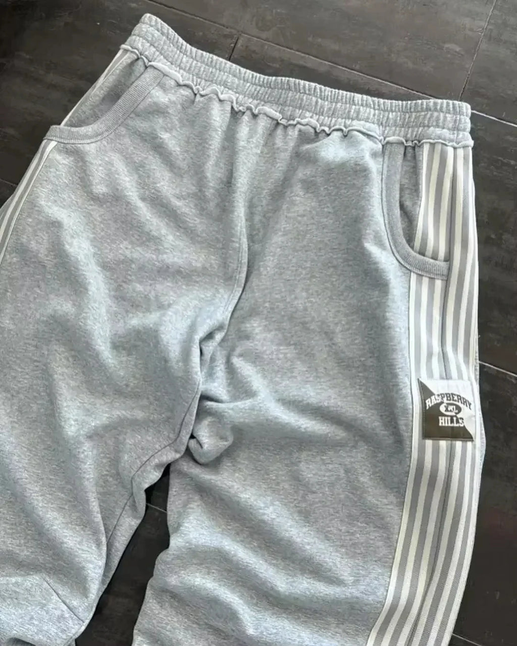 Y2k Embroidered Gray Casual Pants Striped Functional Tactical Functional Baggy Men's Women Premium Jogging Drawstring Sweatpants