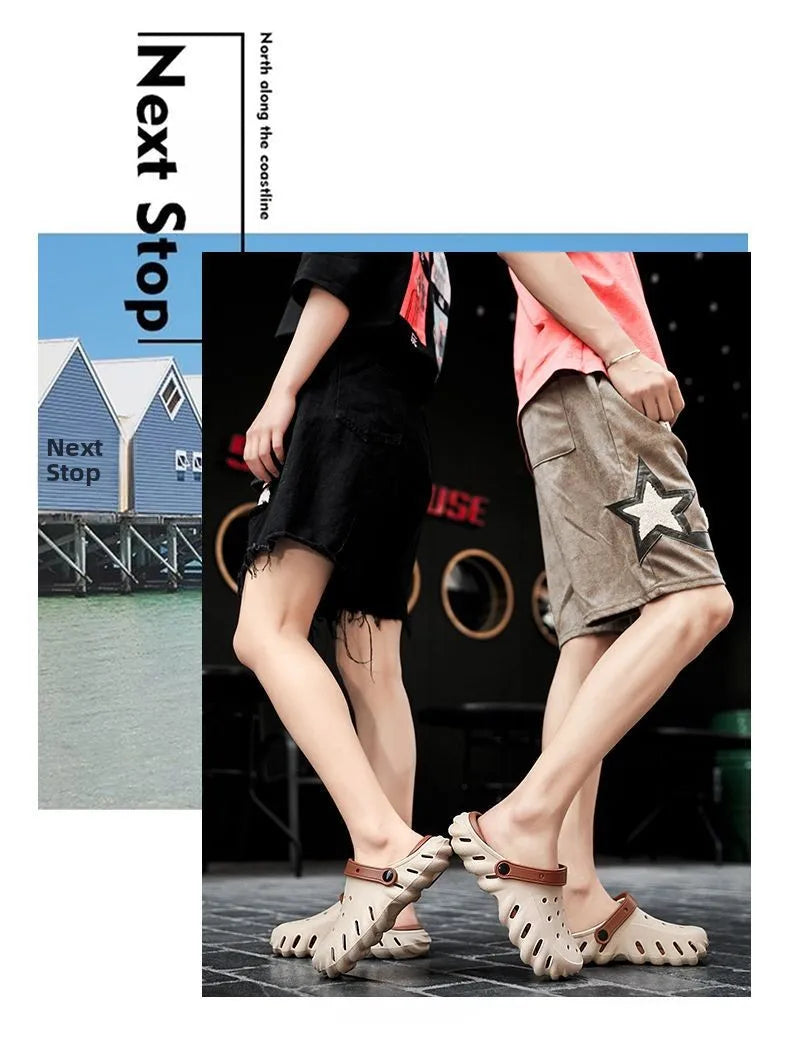 Summer 2026 Large Size Cross-Border Hole Hole Garden Shoes Outdoor Indoor Roman Style Men's Sandals Comfortable Wearing Feeling