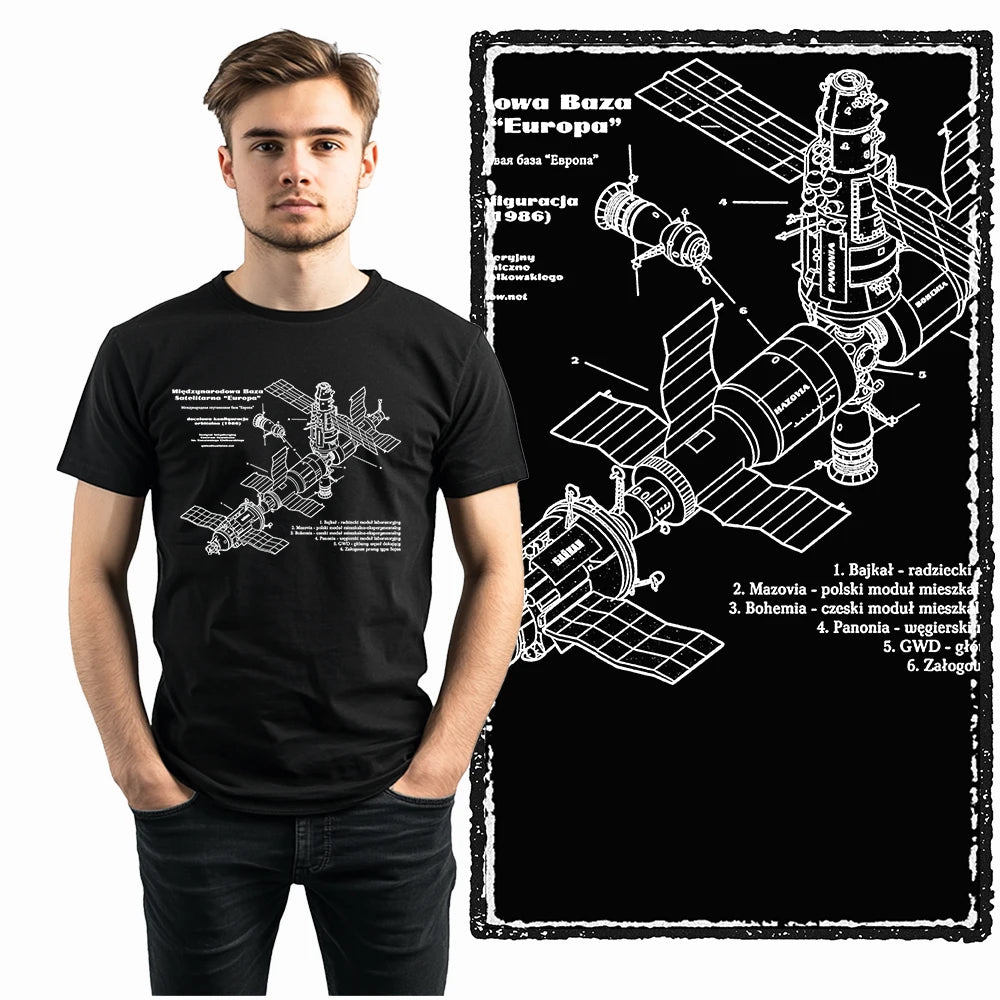 Coolmind SA 100% Cotton astronaut Graphic T shirt fo men Cool Moon print Big Size men tshirt BLACK men's novelty tee shirt