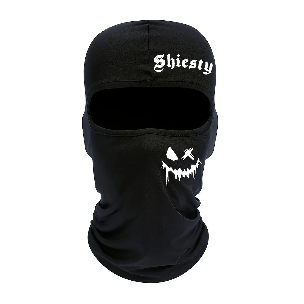 1pc/2/pc/3pcs Windproof and Sun Protection Joyful Print Cycling Mask Baraklava Hat Letter - Men's and Women's Outdoor