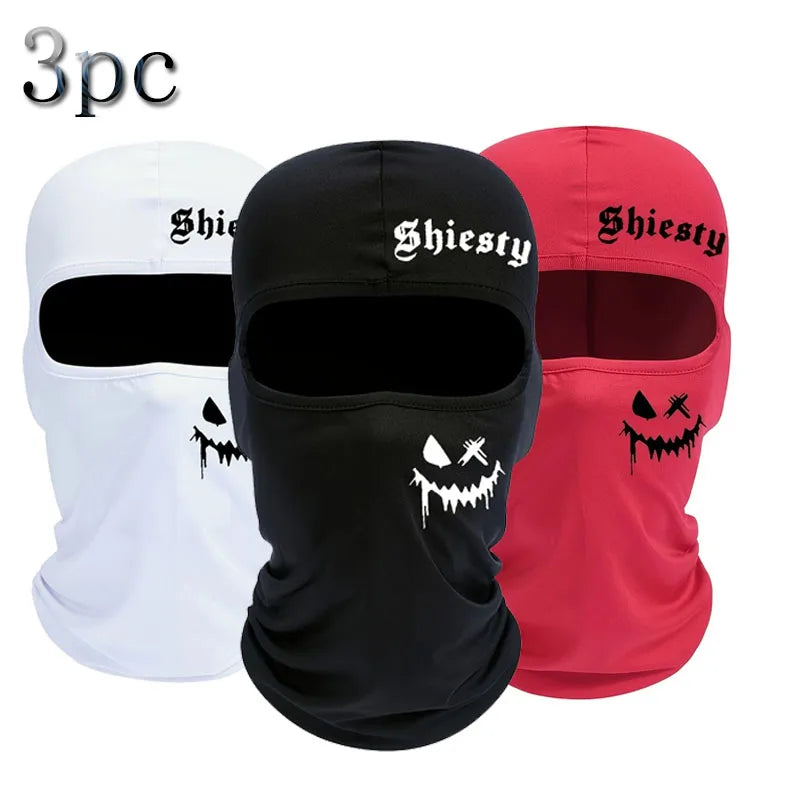 1pc/2/pc/3pcs Windproof and Sun Protection Joyful Print Cycling Mask Baraklava Hat Letter - Men's and Women's Outdoor