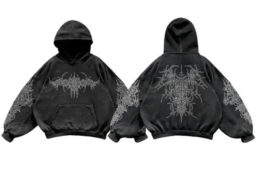 Y2K American Cloths Autumn New Mens 3D Graphic Printed Men Oversized Hoodie Fashion Streetwear Black Gothic Punk Hoodies For Man