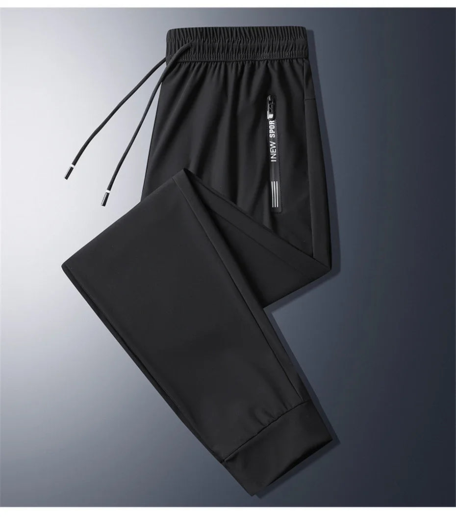 2024 Summer Cool Pants Men 8XL Plus Szie Sweatpants Fashion Casual Stretch Pants Male Big Size 7XL Summer Trousers Black Grey