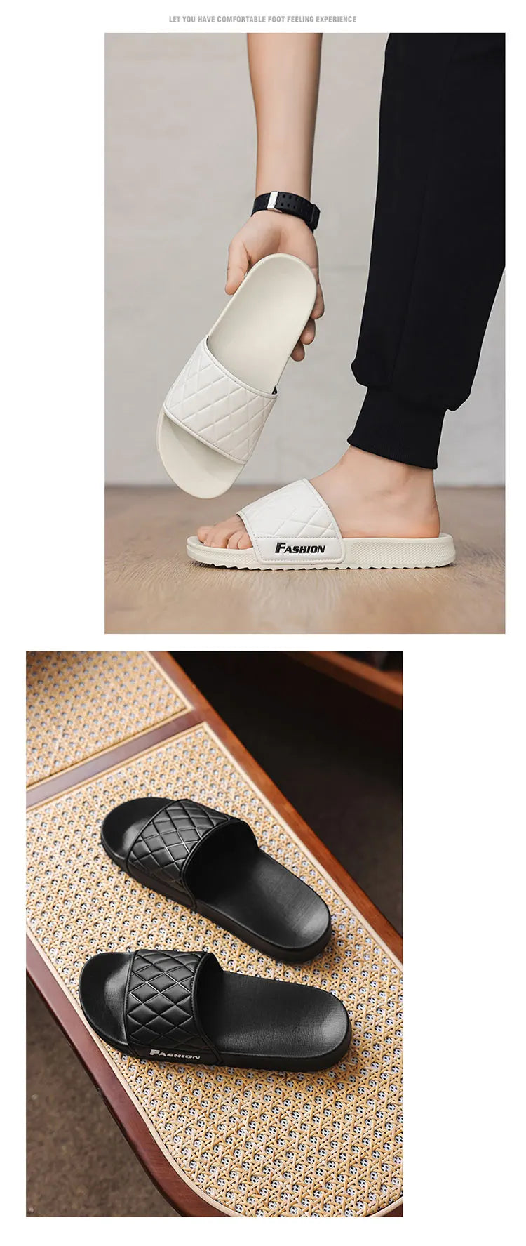 Summer beach slippers men's fashion comfortable EVA breathable sandals home indoor and outdoor sandals plus size slippers 46 47