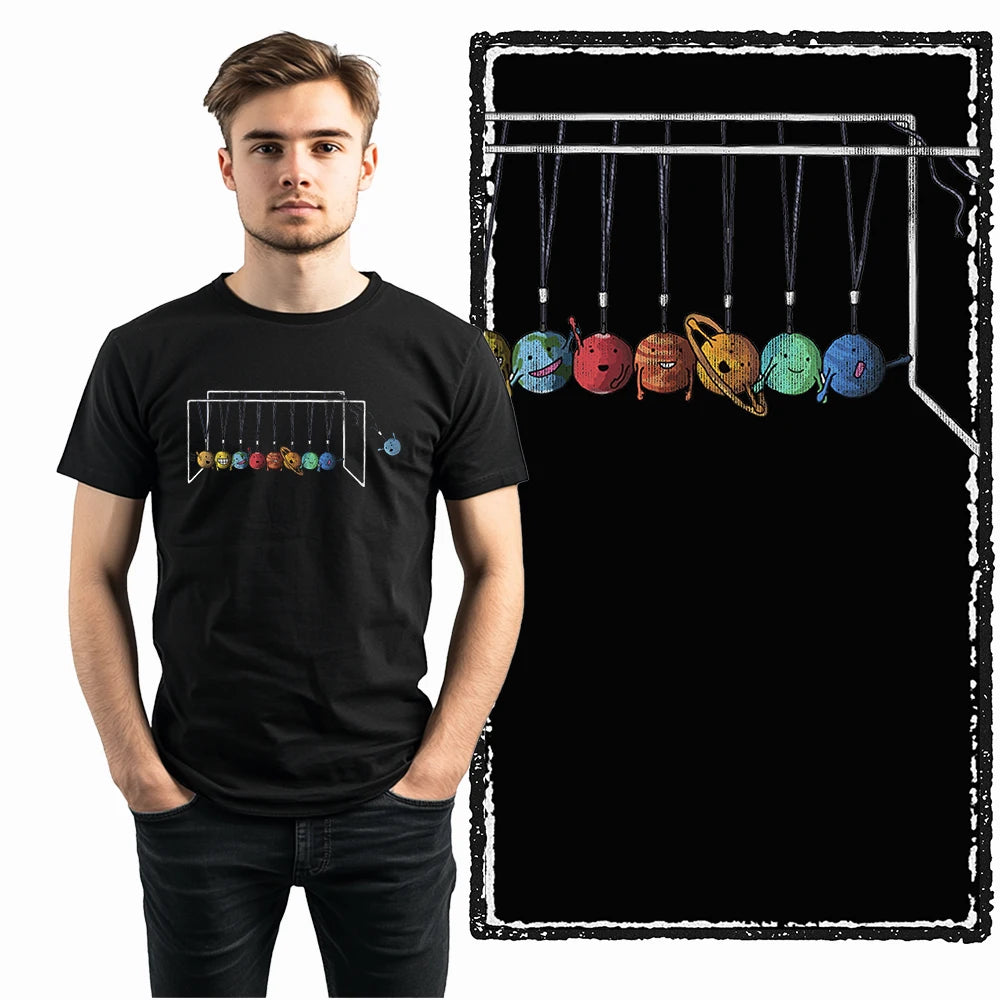 Coolmind SA 100% Cotton astronaut Graphic T shirt fo men Cool Moon print Big Size men tshirt BLACK men's novelty tee shirt