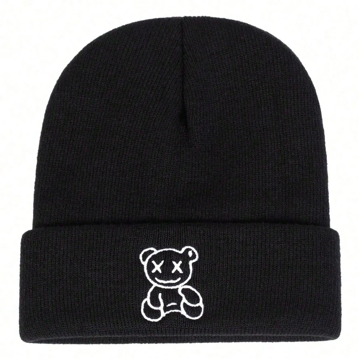 Unisex Little Bear Embroidery Beanies Autumn Winter Warm Knitted Hats Hip Hop Cap Beanie Hat Caps For Women Men