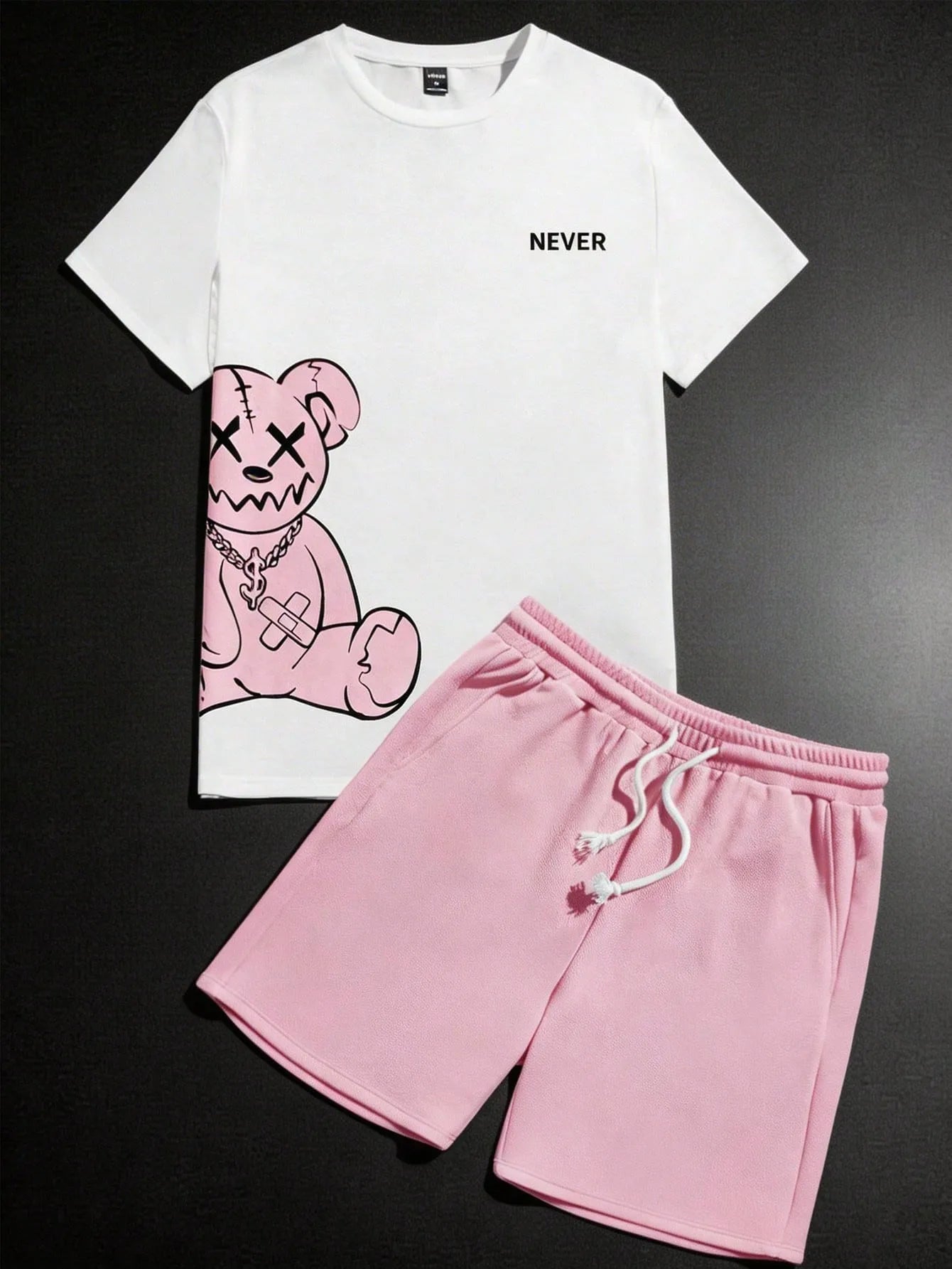 2026 Summer Men's Suit with Bear Print Breathable Lightweight Casual and Fashionable Outdoor Men's Clothing