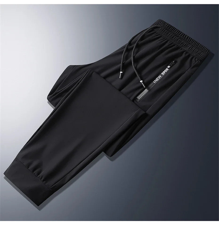 2024 Summer Cool Pants Men 8XL Plus Szie Sweatpants Fashion Casual Stretch Pants Male Big Size 7XL Summer Trousers Black Grey