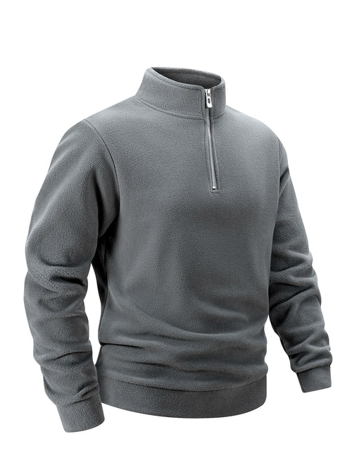 2025 Men Casual Fleece Sweatshirts Tops Men Sport Classic Stand Collar Sweatshirts Men’s Quarter Zip Hoodie Basic Pullover 3XL