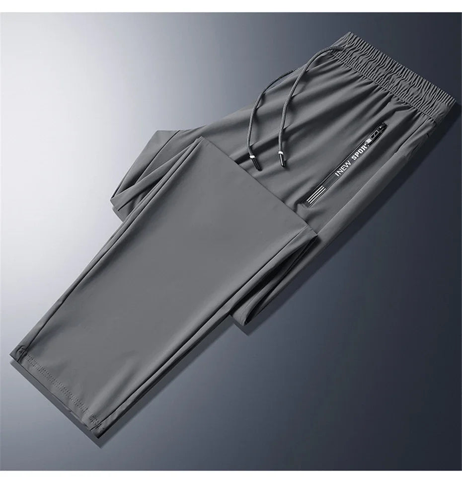 2024 Summer Cool Pants Men 8XL Plus Szie Sweatpants Fashion Casual Stretch Pants Male Big Size 7XL Summer Trousers Black Grey