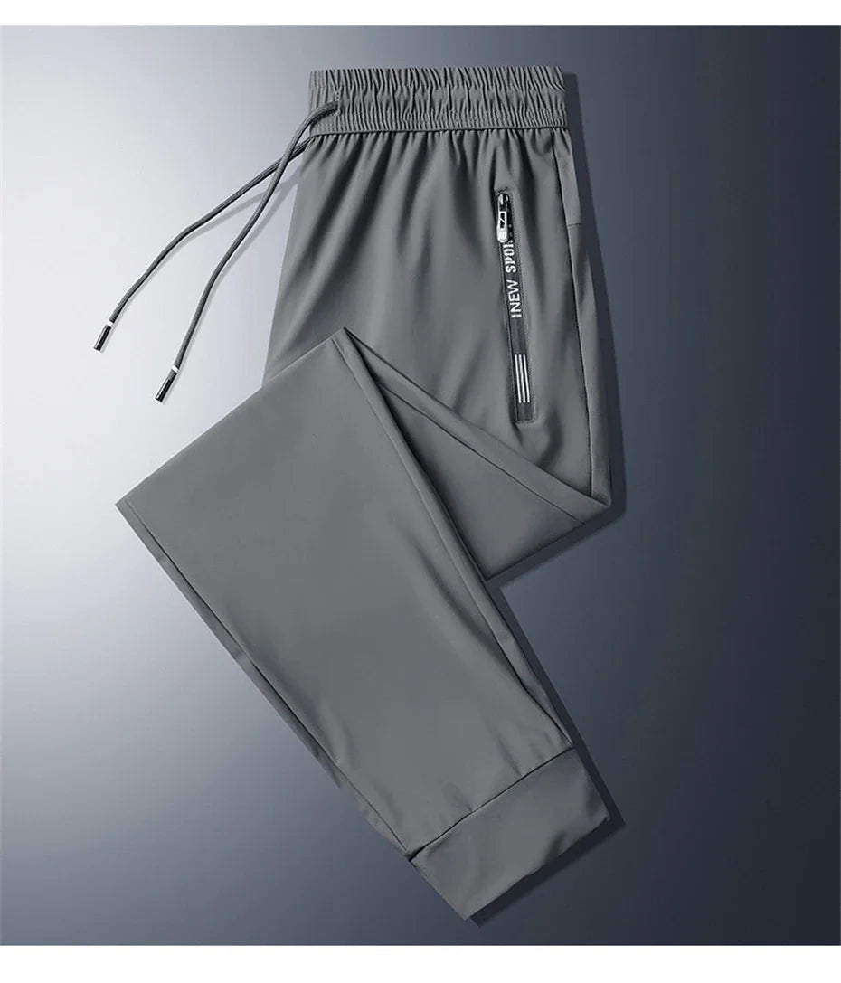 2024 Summer Cool Pants Men 8XL Plus Szie Sweatpants Fashion Casual Stretch Pants Male Big Size 7XL Summer Trousers Black Grey