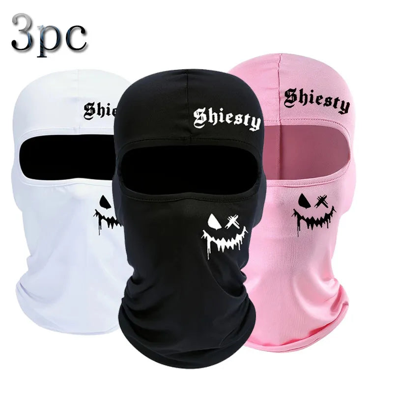 1pc/2/pc/3pcs Windproof and Sun Protection Joyful Print Cycling Mask Baraklava Hat Letter - Men's and Women's Outdoor