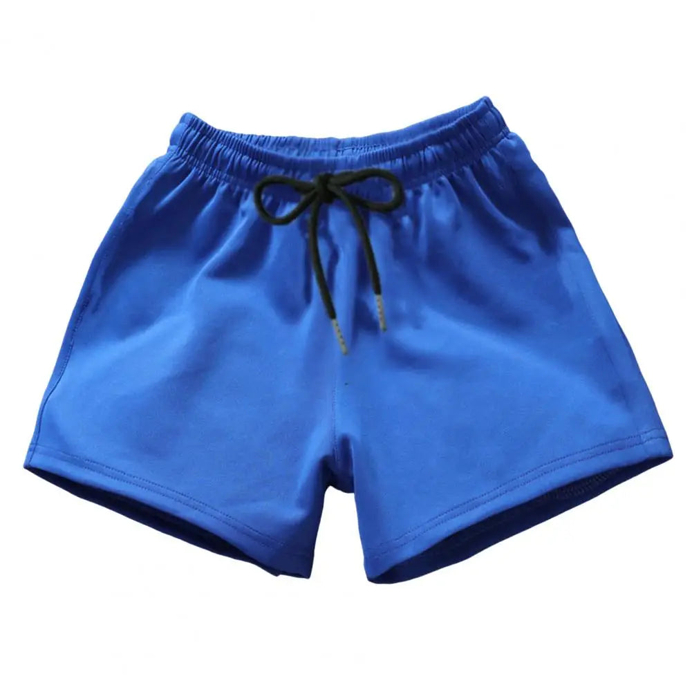2024 Men Running Shorts Elastic Waist Drawstring Gym Short Pants Solid Color Wide Leg Outdoor Shorts Sports Shorts Beach Pants