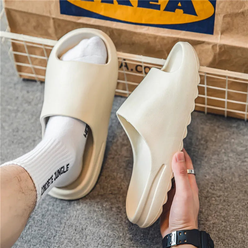 Flowllorss Men's Summer Outdoor Driving Sports Sandals Thick Bottom Anti-Slip Slip-On Beach Shoes Comfortable Wear Hole Shoes