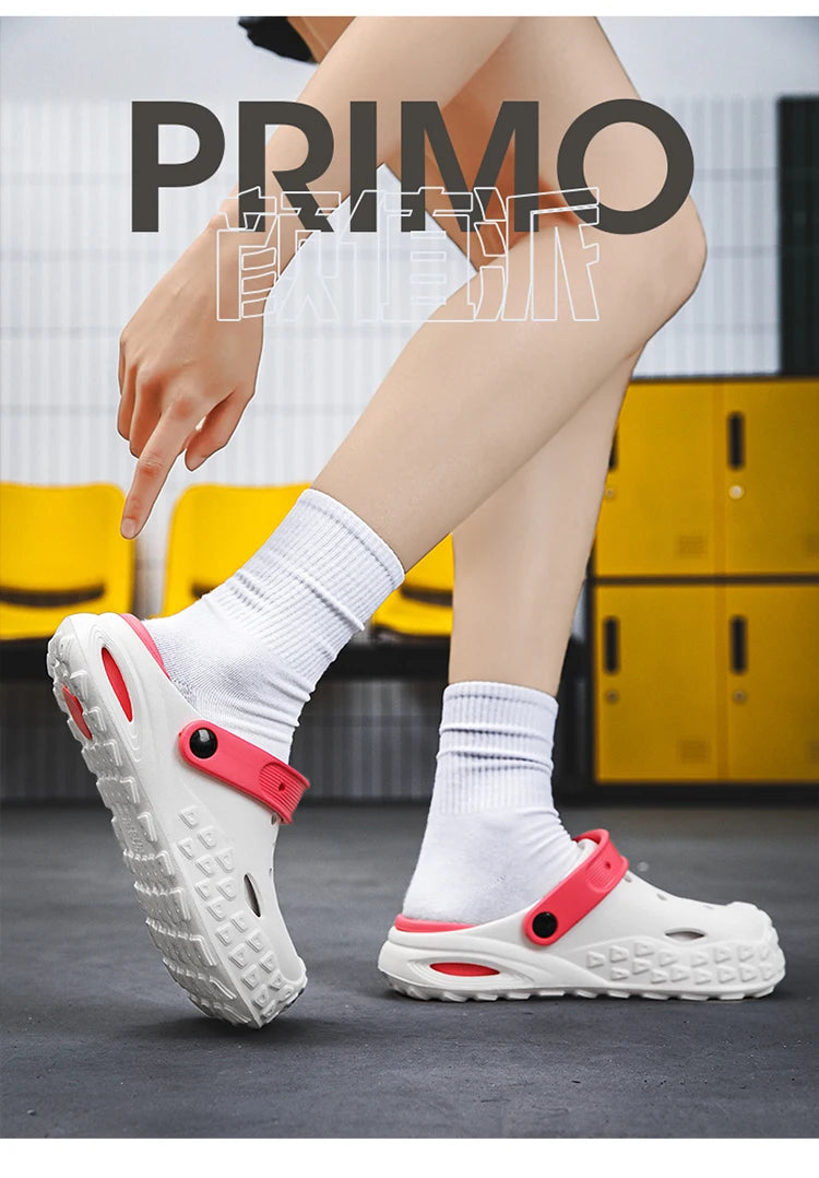Flowllorss Men's Summer Outdoor Driving Sports Sandals Thick Bottom Anti-Slip Slip-On Beach Shoes Comfortable Wear Hole Shoes