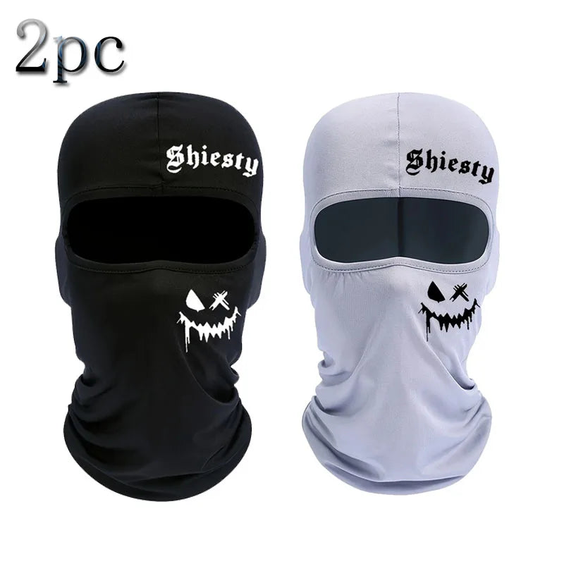 1pc/2/pc/3pcs Windproof and Sun Protection Joyful Print Cycling Mask Baraklava Hat Letter - Men's and Women's Outdoor