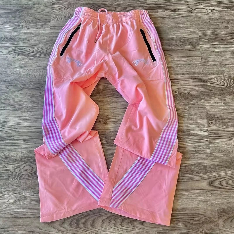 Casual Loose Straight Leg Pants Striped Summer Fashion Trend Street Hip-hop Jogging Men's Women's Harajuku Sweat pants Kids