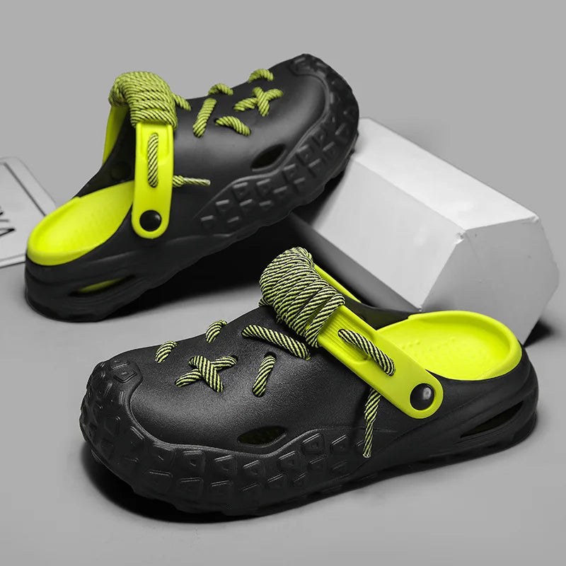 Couples Matching Breathable Outdoor Sandals Men Women Size Large Summer Slip-On Clog Shoes Anti-Slip Beach Flip Flops