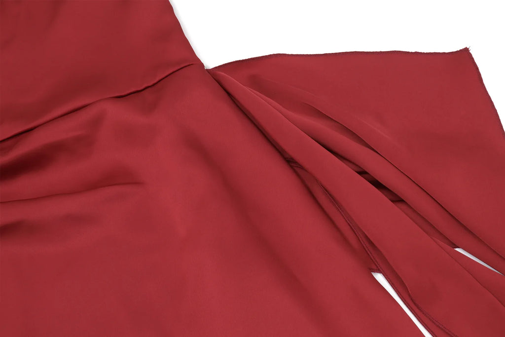 PixieKiki Sexy Satin Red Dress Asymmetrical Ruched Strapless Backless Short Dresses for Woman Party Birthday Outfits P33-EE26