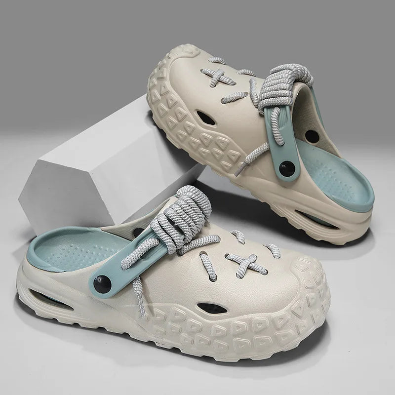 Couples Matching Breathable Outdoor Sandals Men Women Size Large Summer Slip-On Clog Shoes Anti-Slip Beach Flip Flops