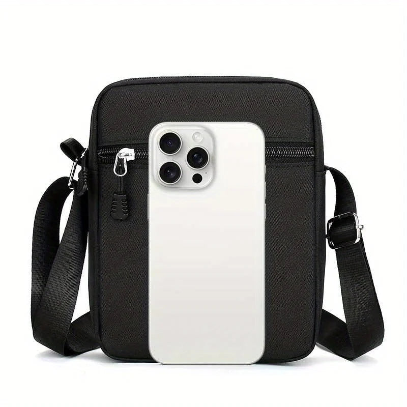 Men'S Casual Streetwear Crossbody Bag with Adjustable Strap, Large Capacity Sling Backpack for Daily Commute - Black, Travel Bac