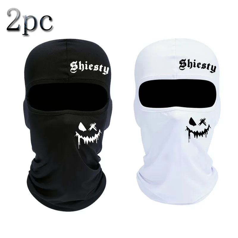 1pc/2/pc/3pcs Windproof and Sun Protection Joyful Print Cycling Mask Baraklava Hat Letter - Men's and Women's Outdoor